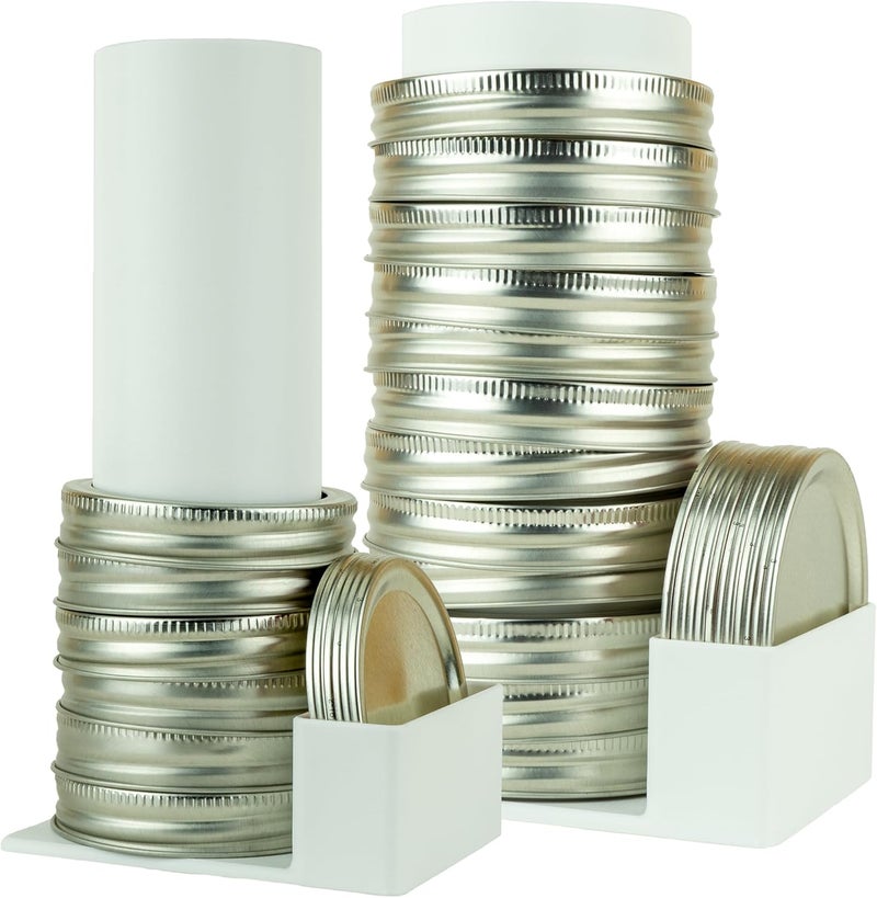matterform Mason Jar Lid Organizer & Holder | Storage Rack for Canning Jar Lids and Rings | Vertical Stacking Kitchen Organization | Compatible with Regular and Wide Mouth | Holds 20 Lids & 20 Rings (2 Pack) - Image 1